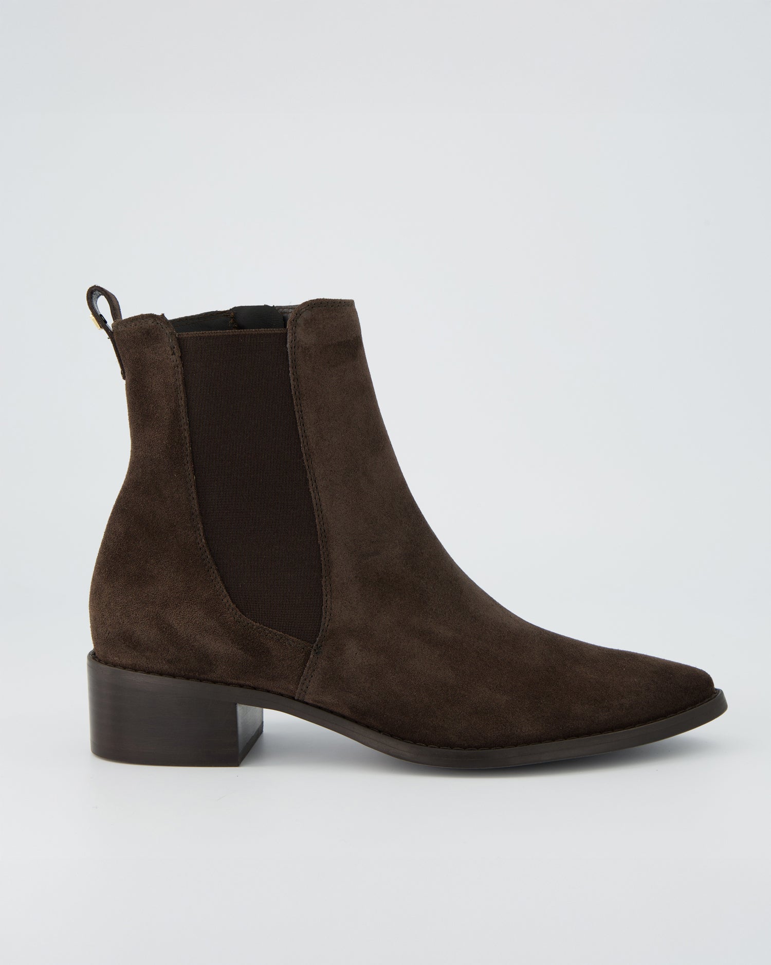 Pointed Suede Ankle Chelsea Boot - Mocca