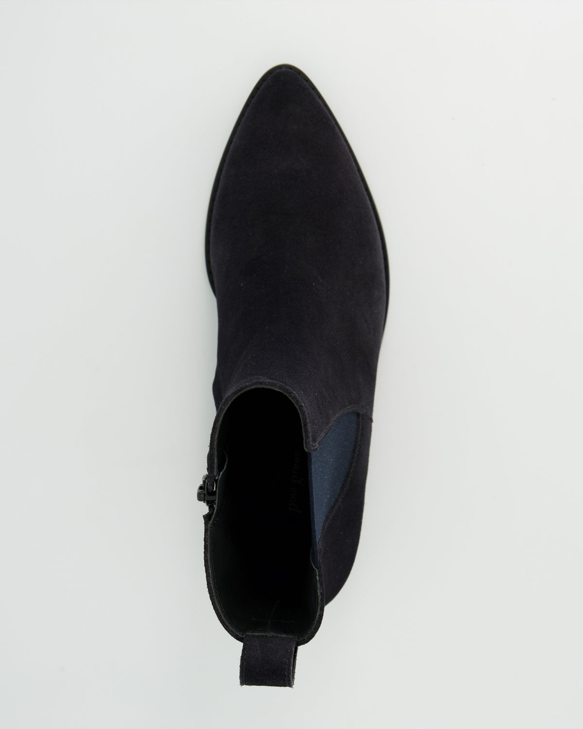 Pointed Suede Ankle Chelsea Boot - Navy