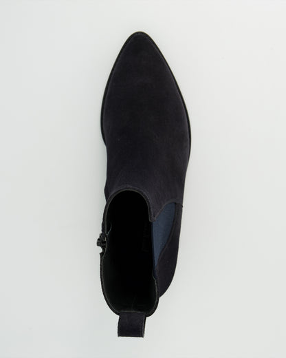 Pointed Suede Ankle Chelsea Boot - Navy