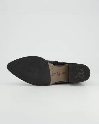 Pointed Suede Ankle Chelsea Boot - Navy