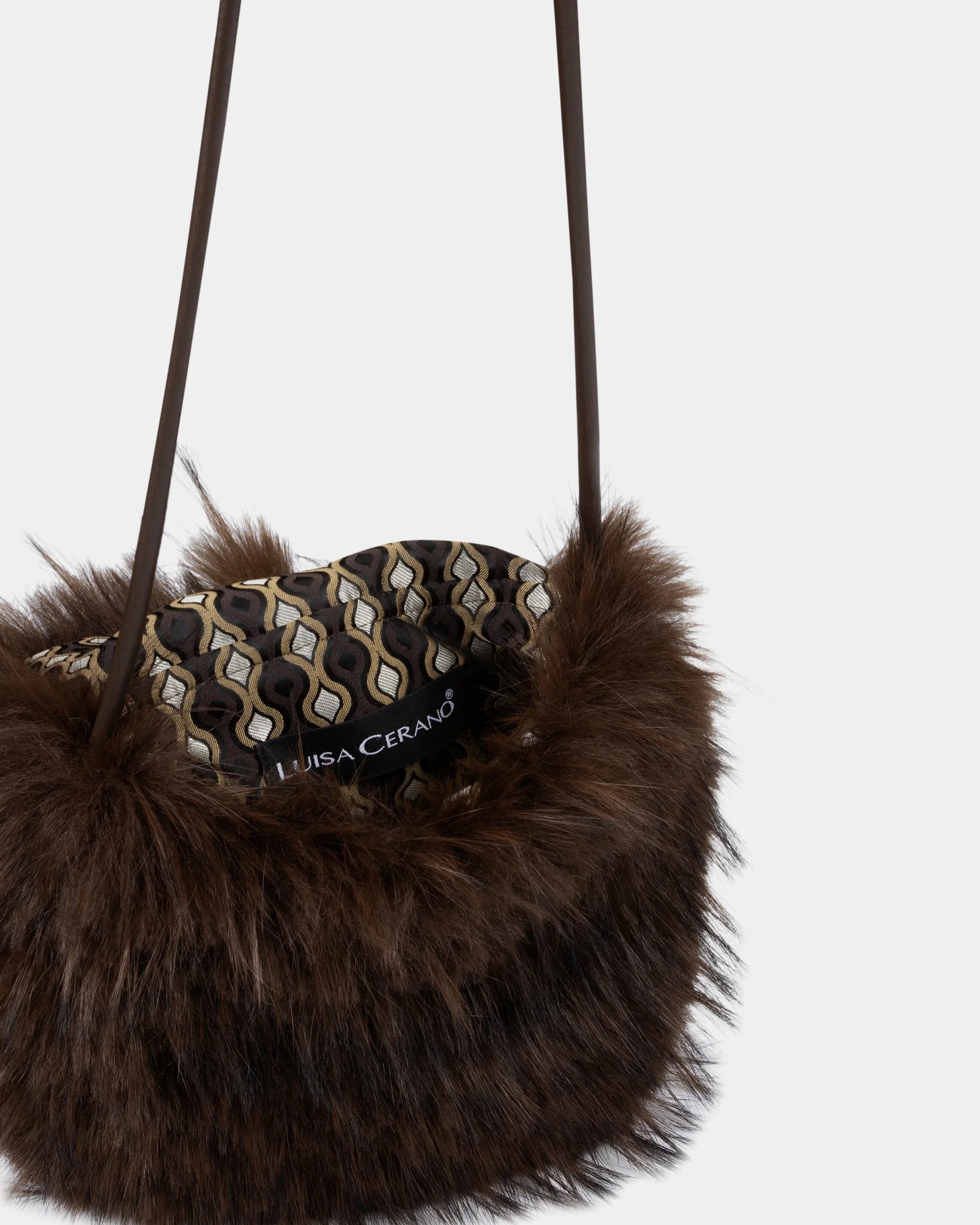 Boho Faux Fur Bag - Marone