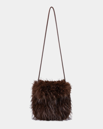 Boho Faux Fur Bag - Marone