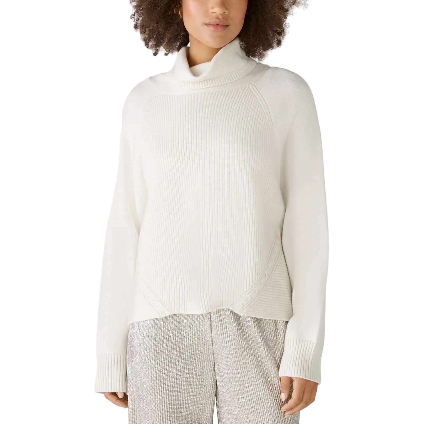 White Roll Neck Jumper - White