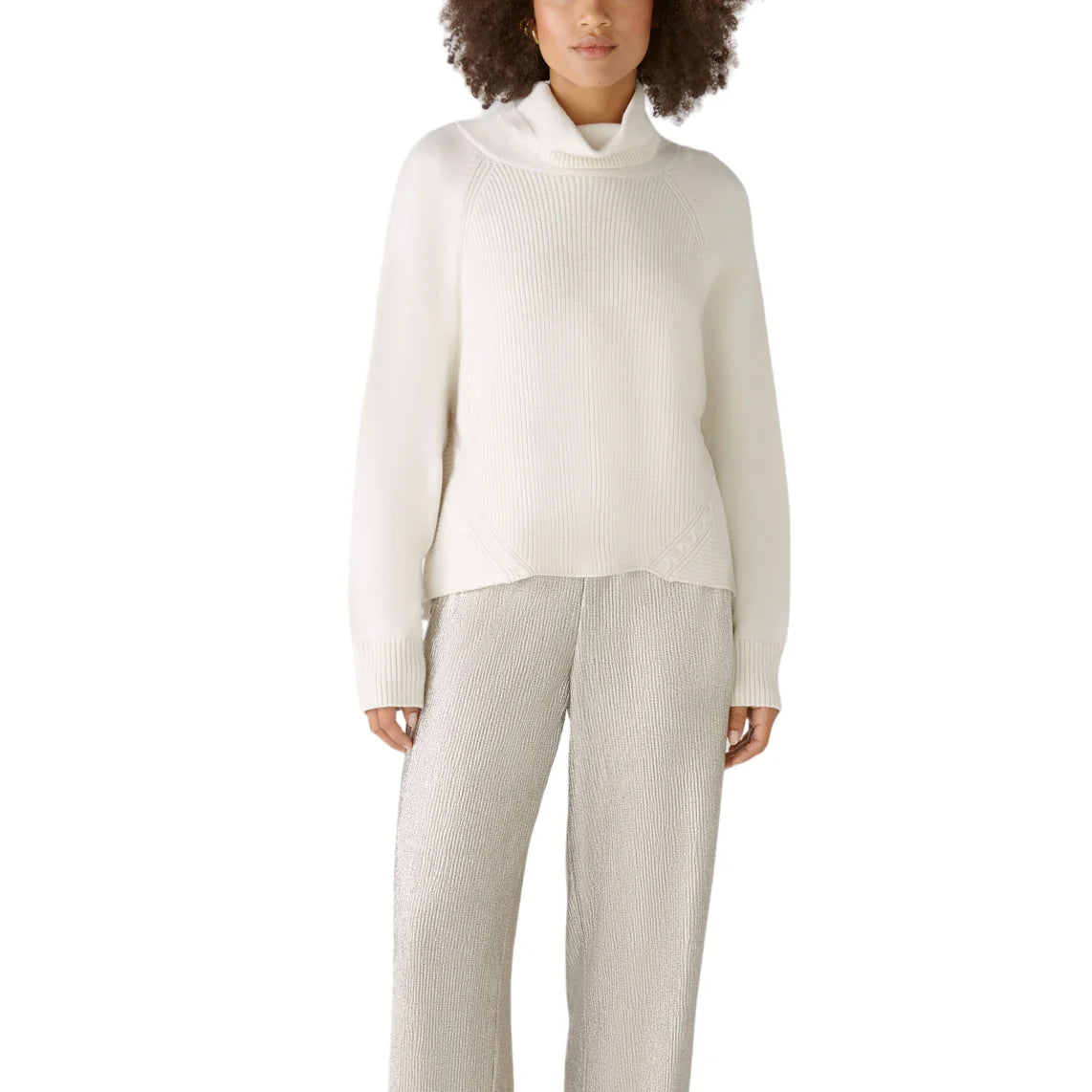 White Roll Neck Jumper - White