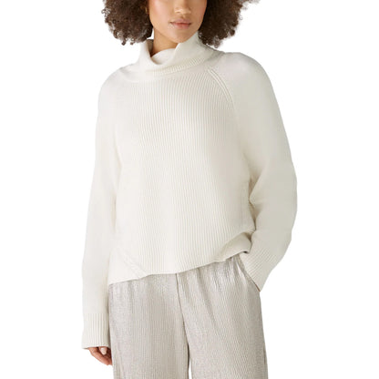 White Roll Neck Jumper - White