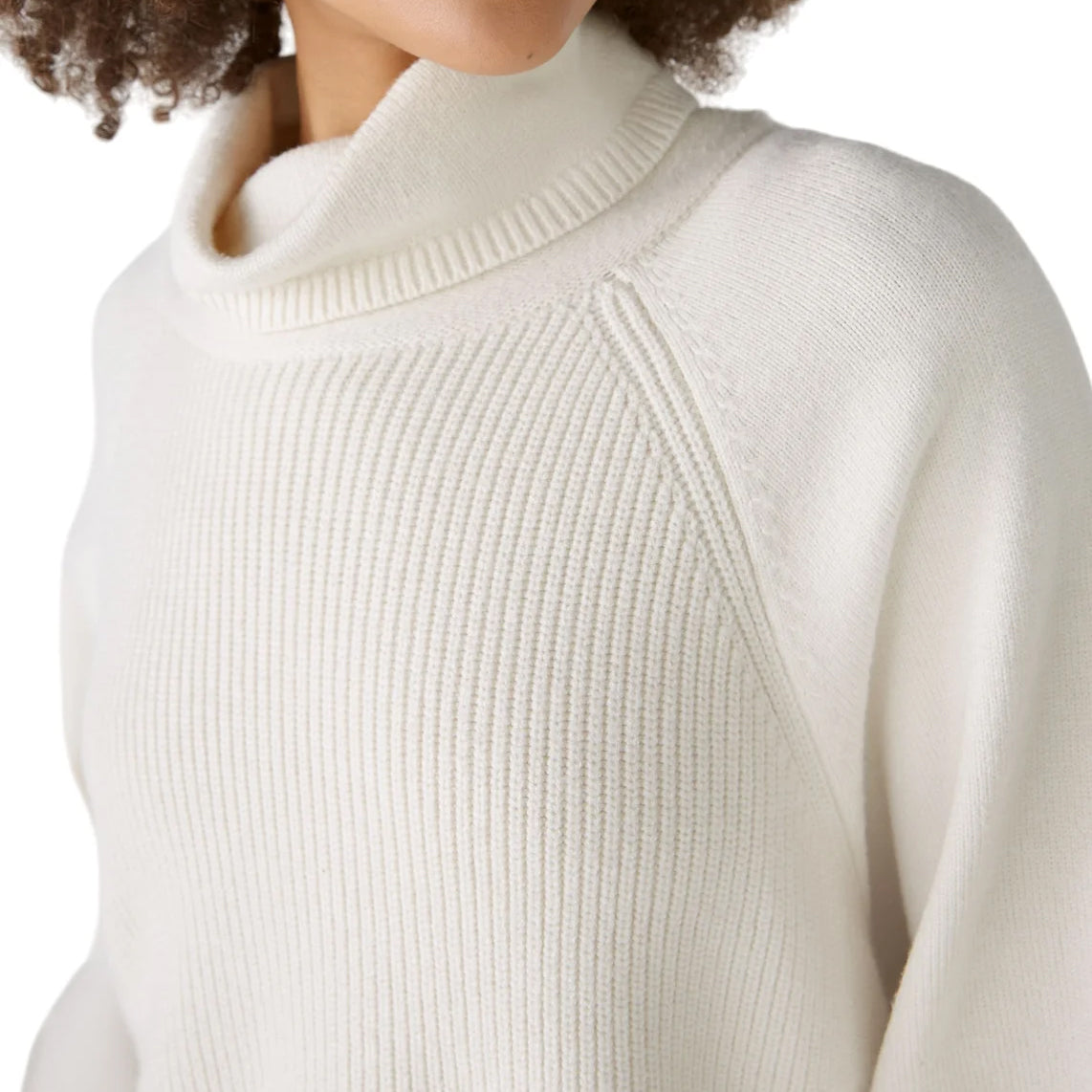 White Roll Neck Jumper - White