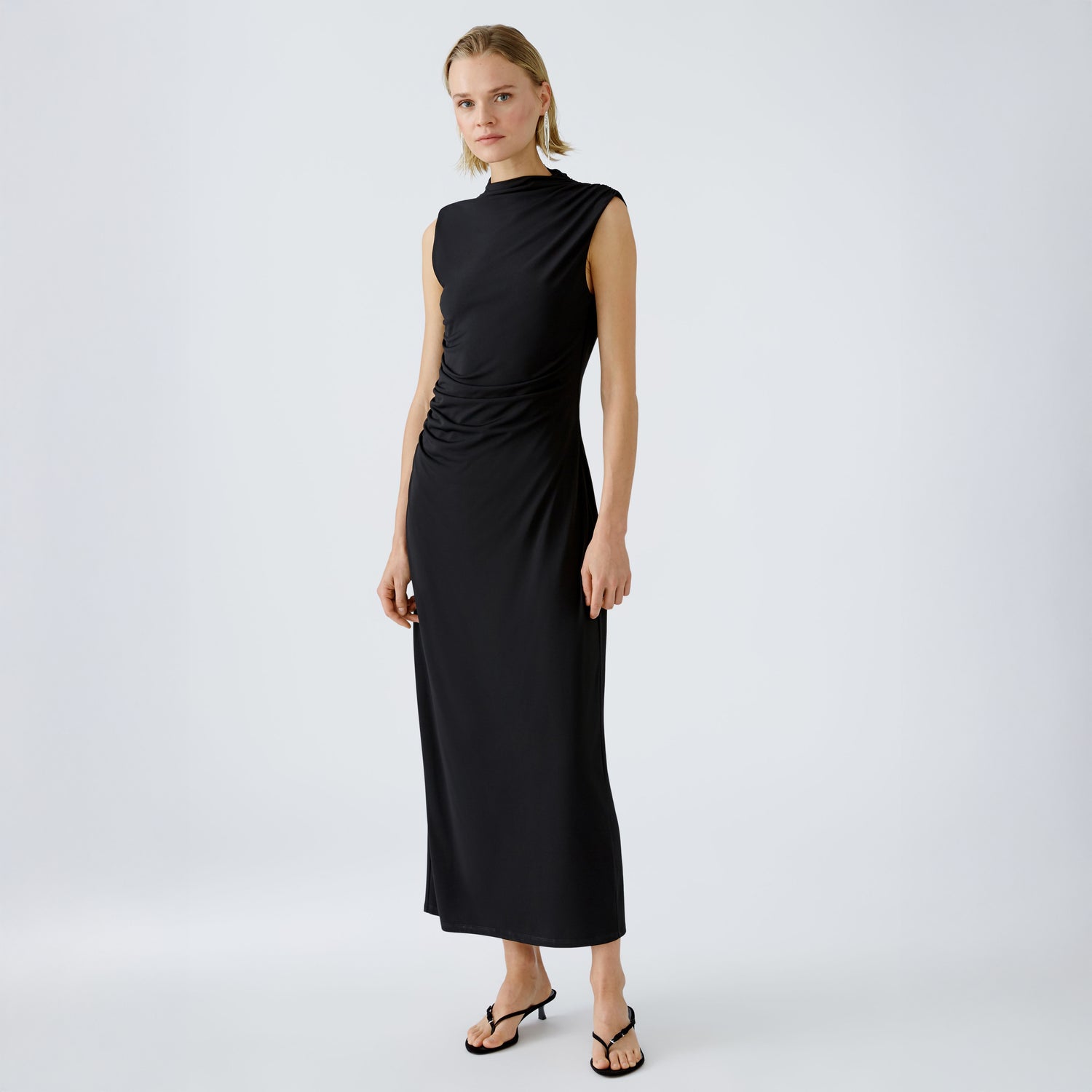 High Neck Jersey Dress - Black