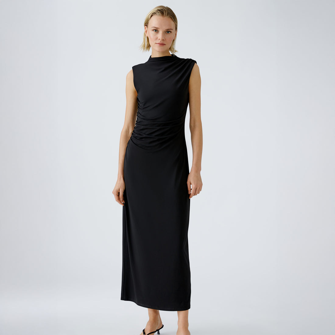 High Neck Jersey Dress - Black