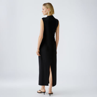 High Neck Jersey Dress - Black