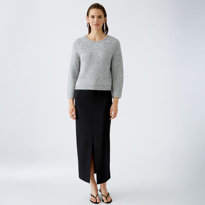 Diamante Knit Jumper - Pale Grey