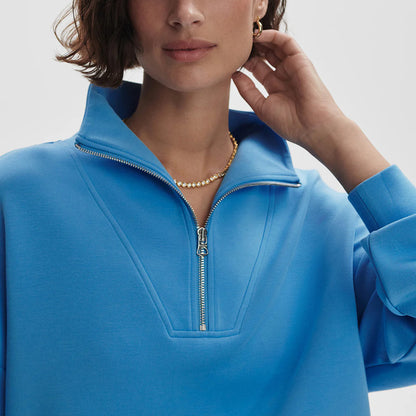 Hawley Half Zip Sweat - Azure Blue
