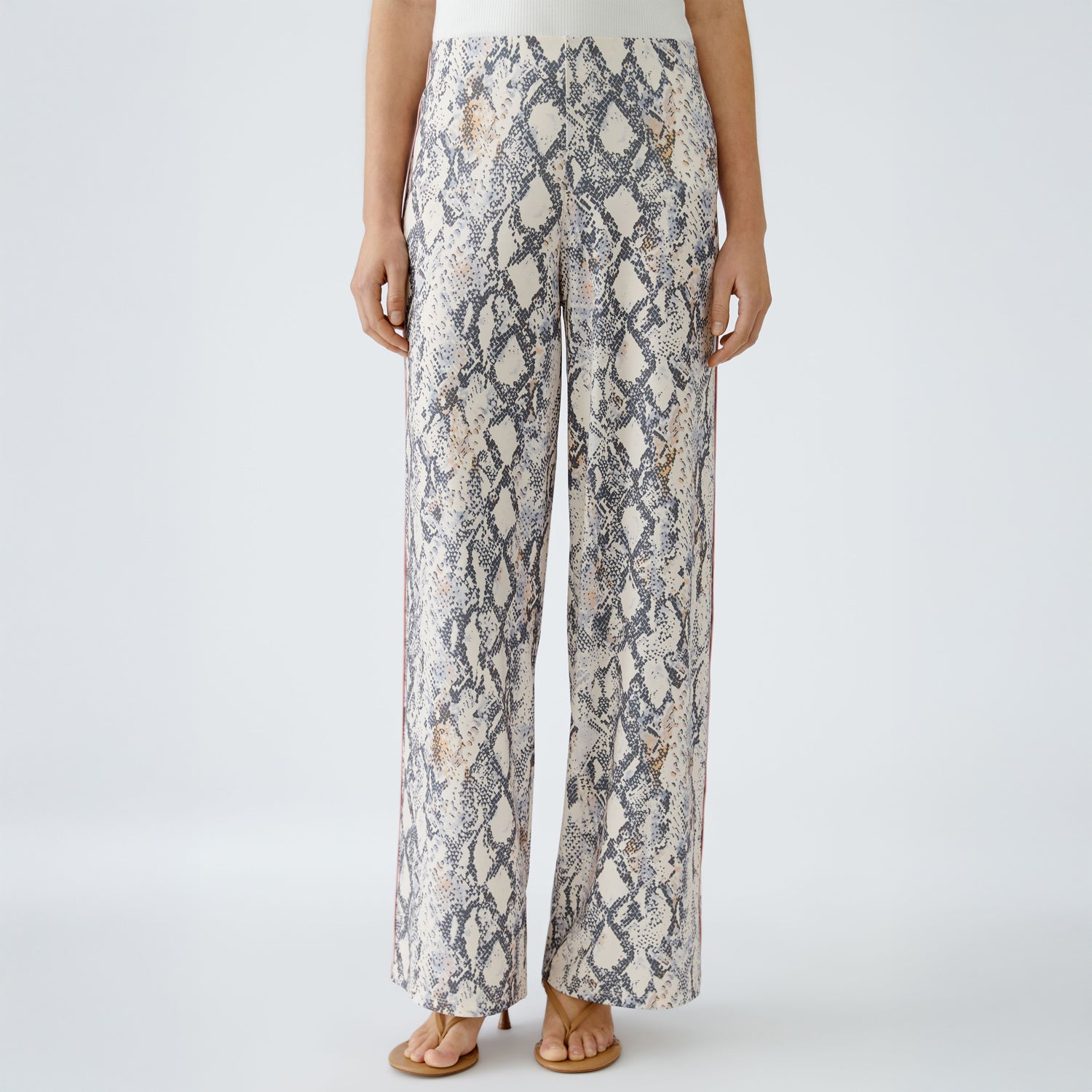 Snake Print Trouser - Light Stone Grey