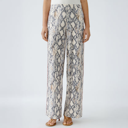 Snake Print Trouser - Light Stone Grey