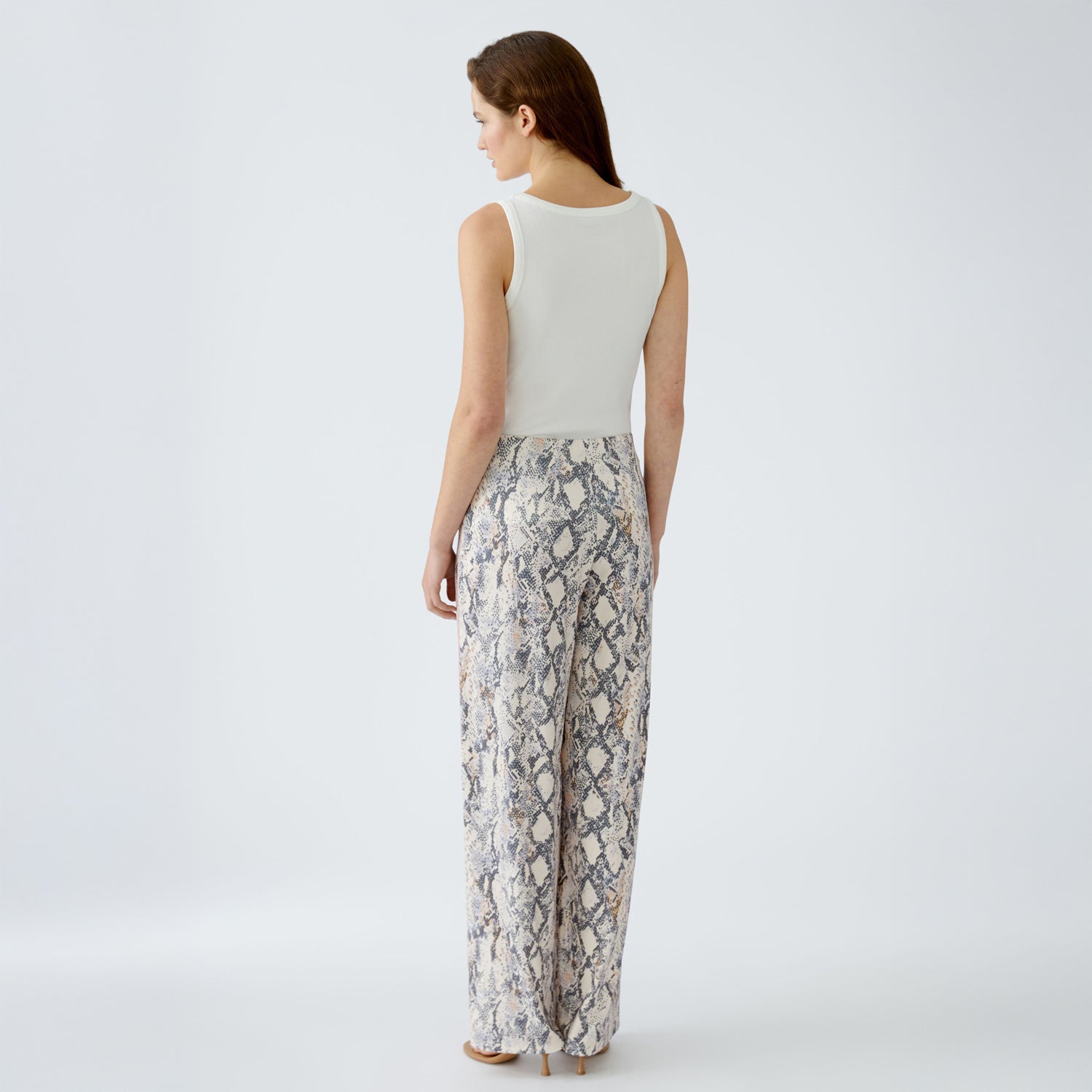 Snake Print Trouser - Light Stone Grey