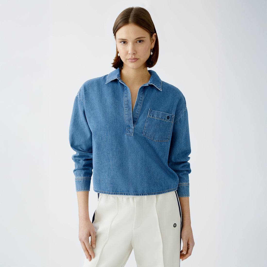 Denim Smock Style Shirt - Blue