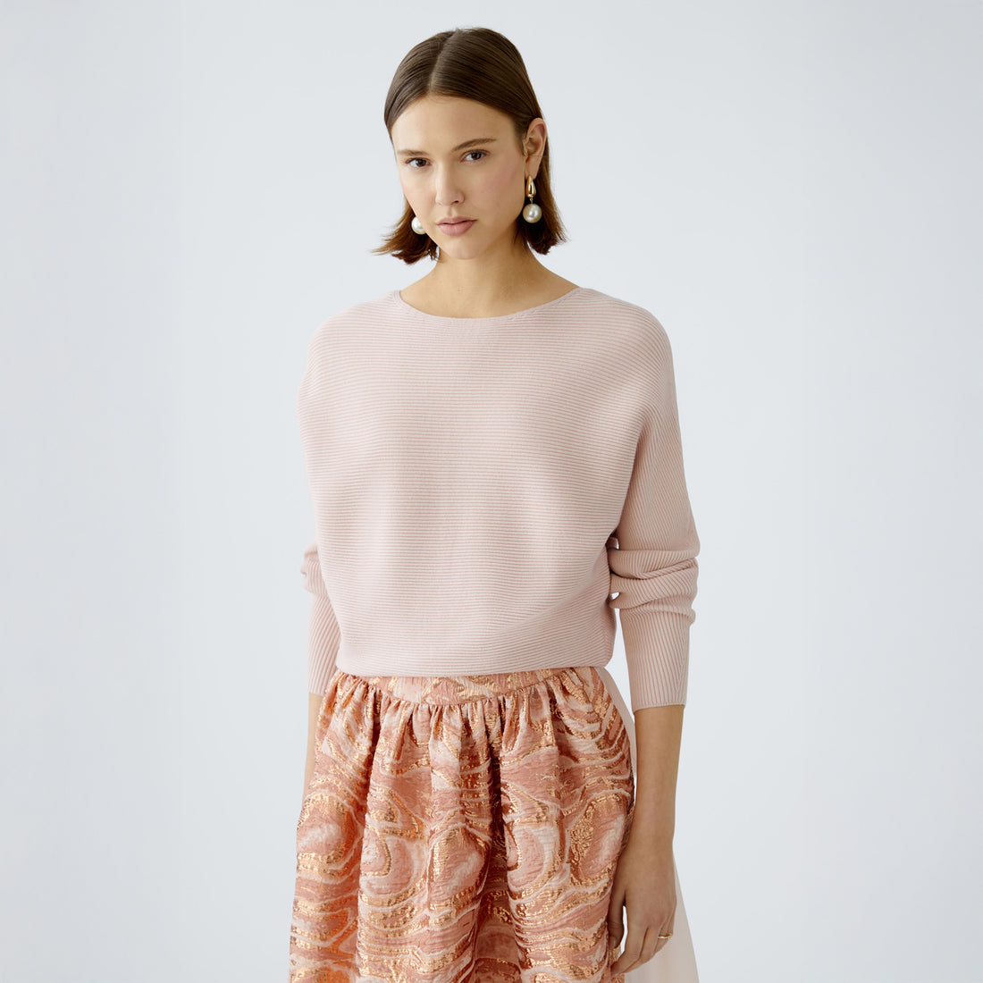 Ribbed Knit Top - Peach Whip