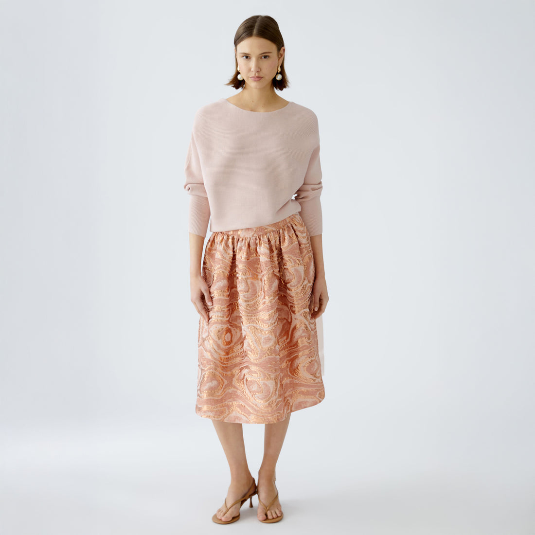 Ribbed Knit Top - Peach Whip