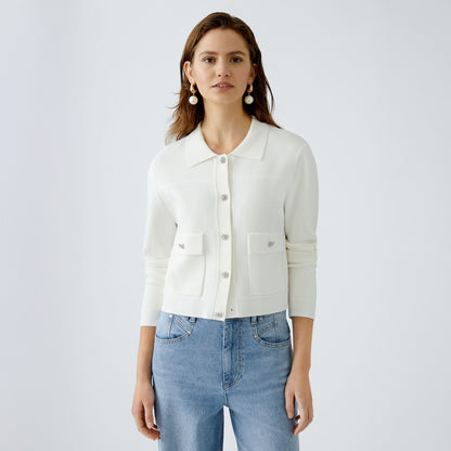 Knitted Collared Jacket - Pristine