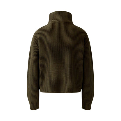 Zip Neck Jumper - Khaki