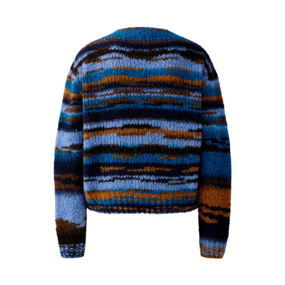Stripe Fluffy Jumper - Blue Multi