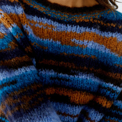 Stripe Fluffy Jumper - Blue Multi