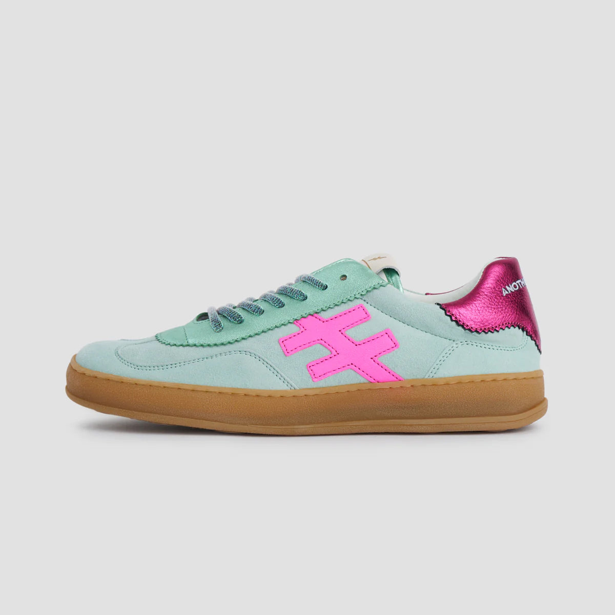 Metallic Trimmed Trainer - Multi Mint