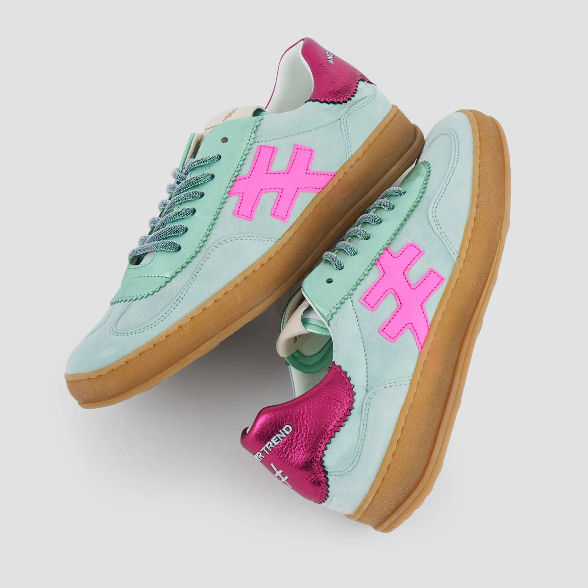 Metallic Trimmed Trainer - Multi Mint