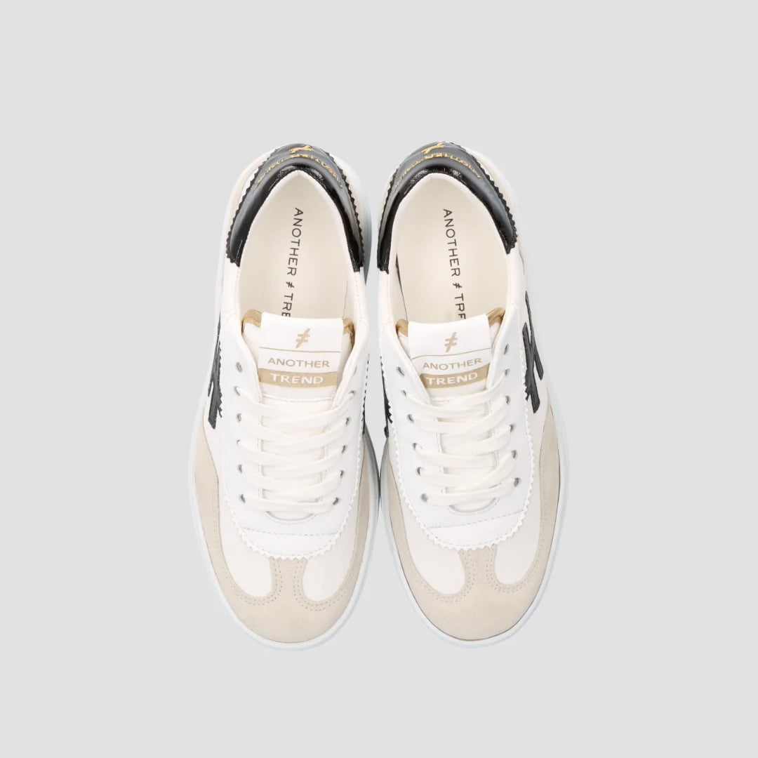 White Gum Sole Trainer - White