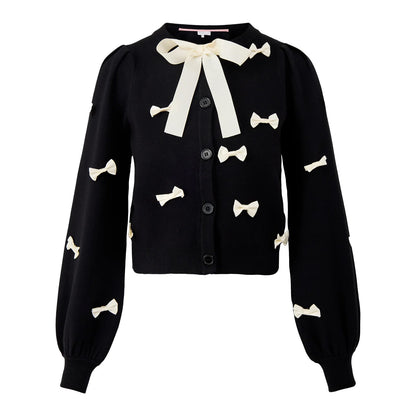 Black Bow Sophie Cardigan - Black
