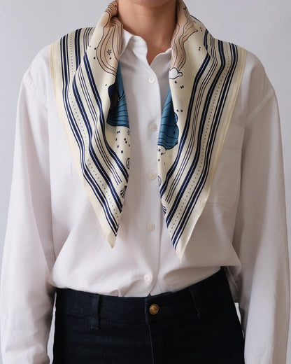 Aquarius Silk Scarf - Cream
