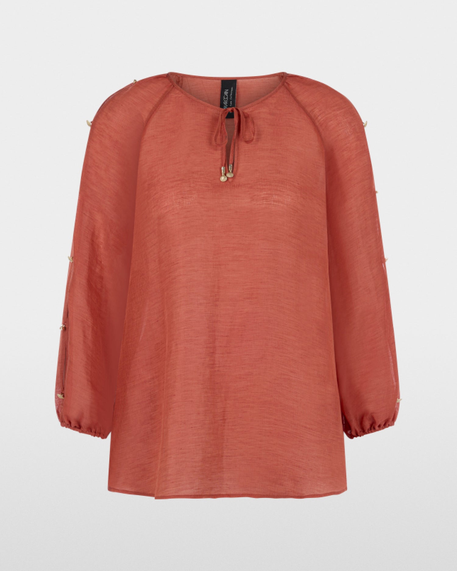 Voile Tie Neck Top - Rust