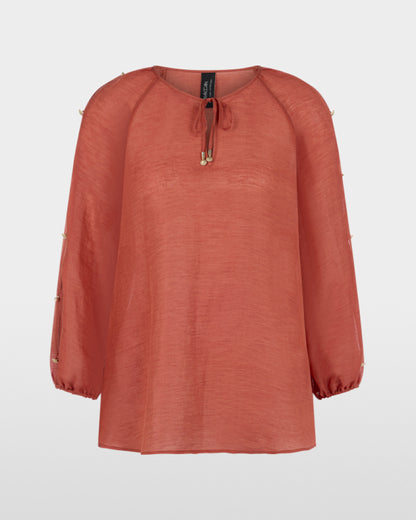 Voile Tie Neck Top - Rust