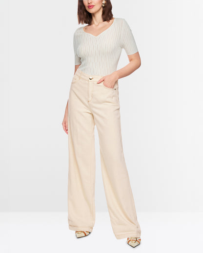 Wide Leg Jean - Ivory