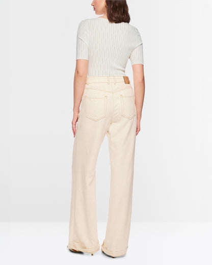Wide Leg Jean - Ivory