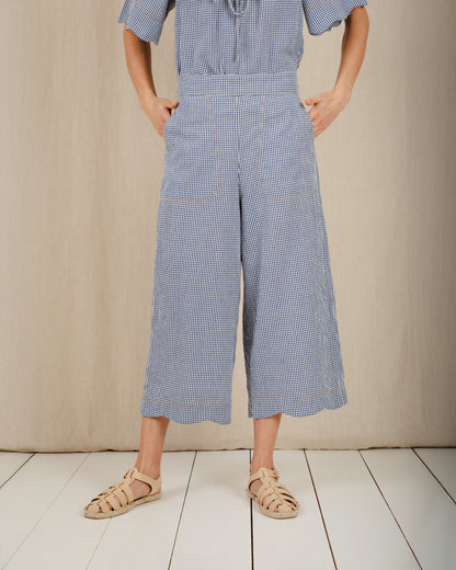 Aide Trouser - Navy Gingham