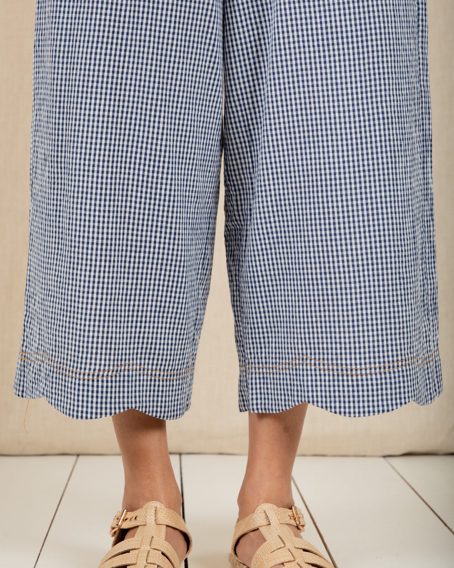 Aide Trouser - Navy Gingham