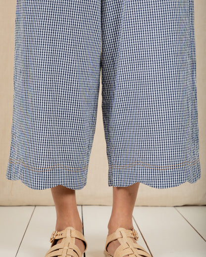 Aide Trouser - Navy Gingham