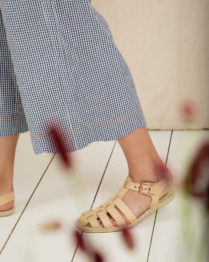 Aide Trouser - Navy Gingham