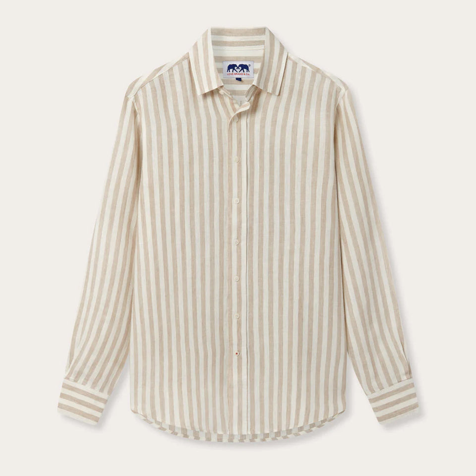 Abaco Printed Shirt - Coconut Stripe