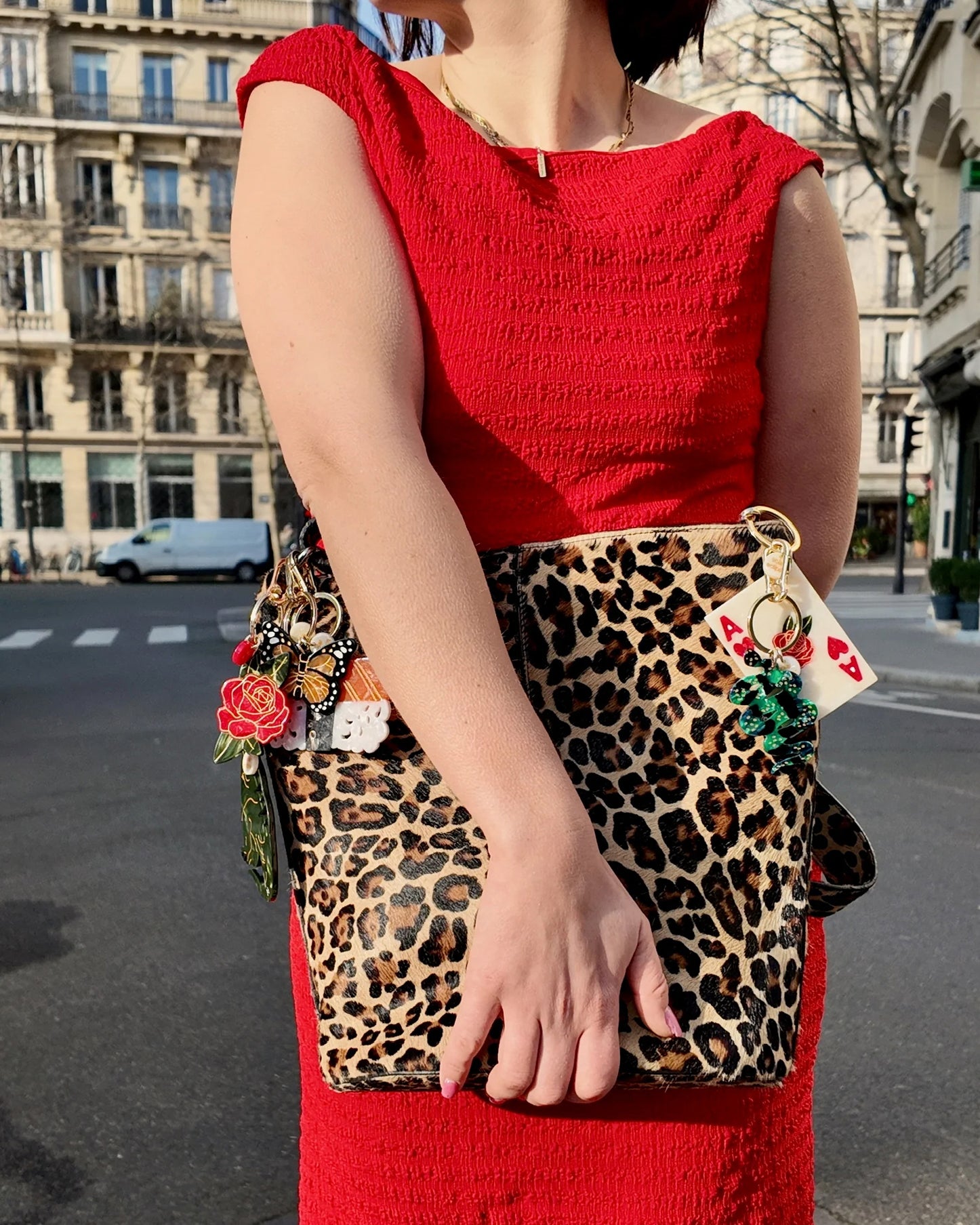 Ace Of Hearts Keyring - Cream/Red