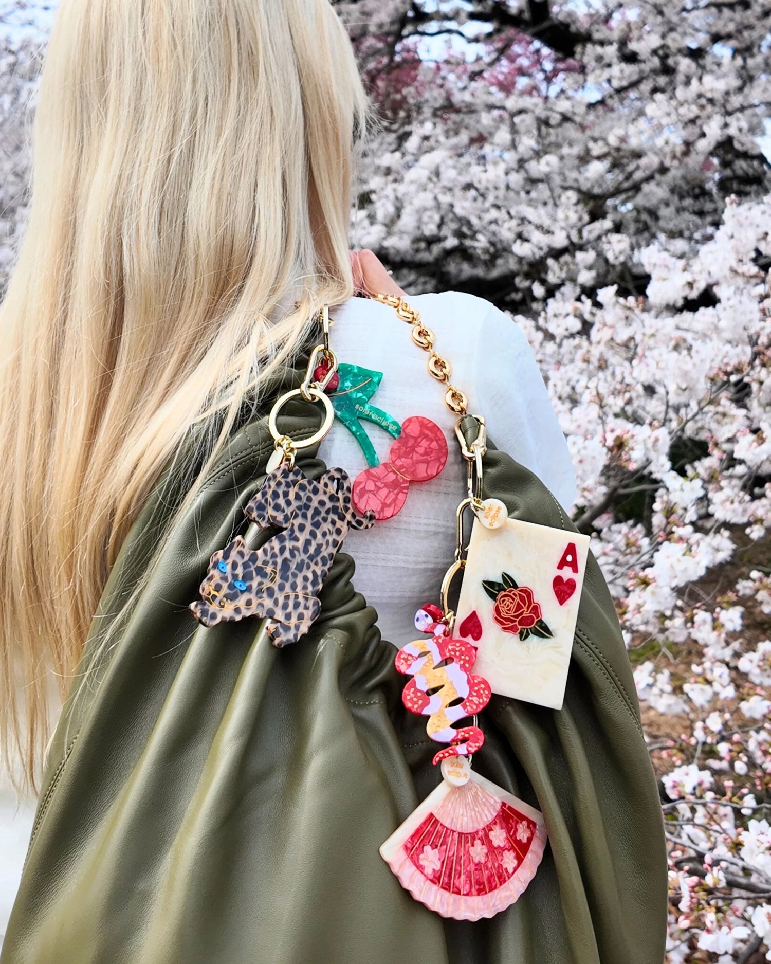 Ace Of Hearts Keyring - Cream/Red