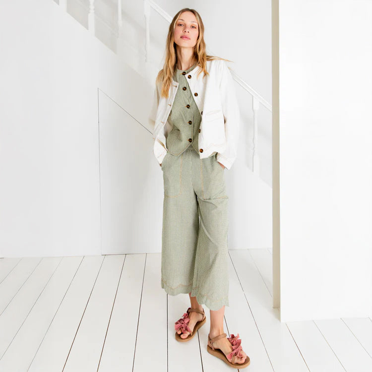 Aide Trouser - Green Gingham