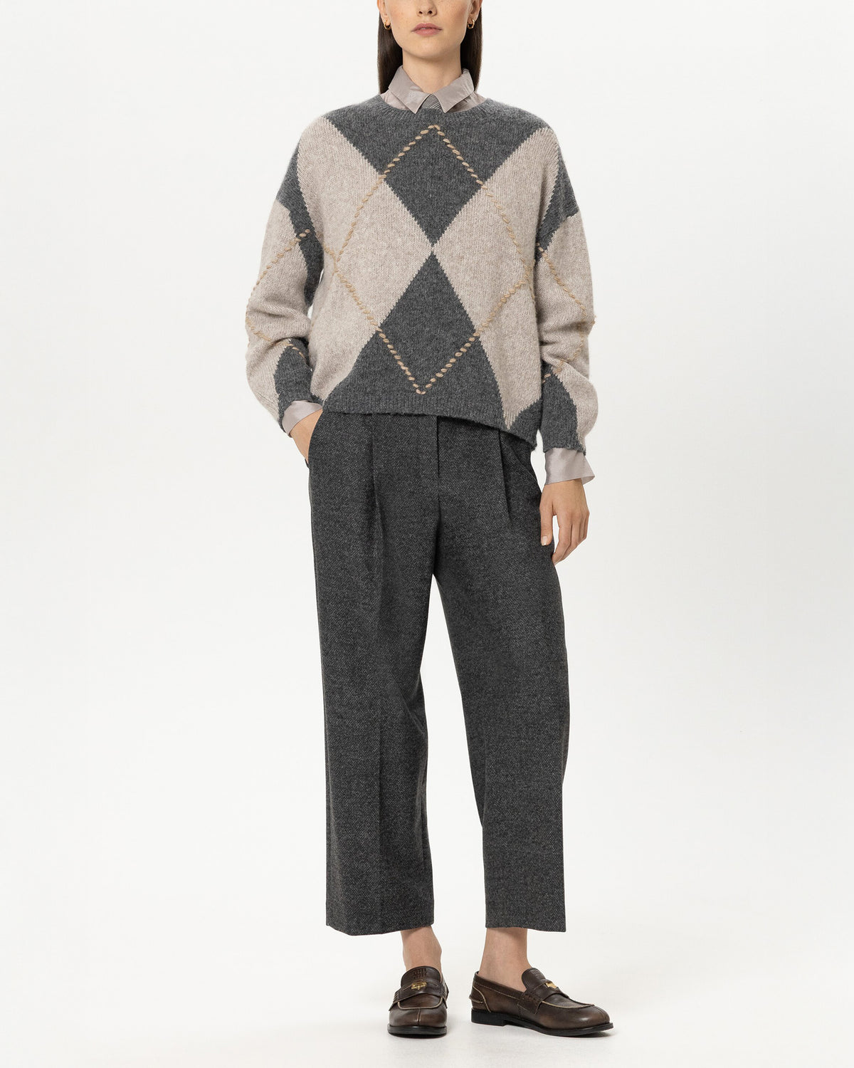 Alpaca Blend Diamond Knit - Multi