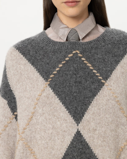 Alpaca Blend Diamond Knit - Multi