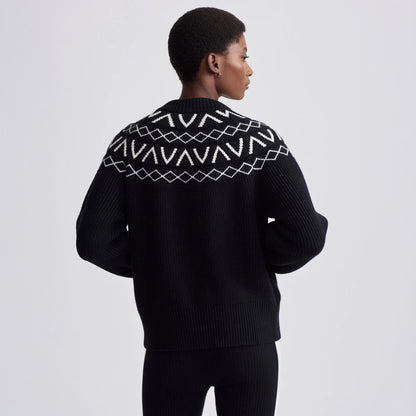 Alys Fairisle Knit Jacket - Black