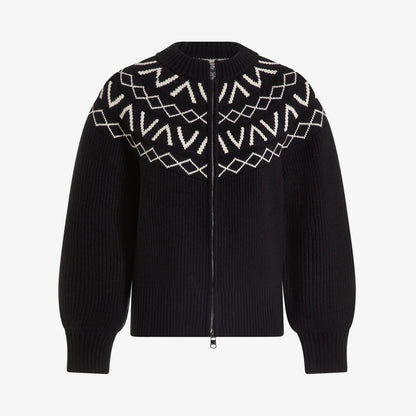 Alys Fairisle Knit Jacket - Black