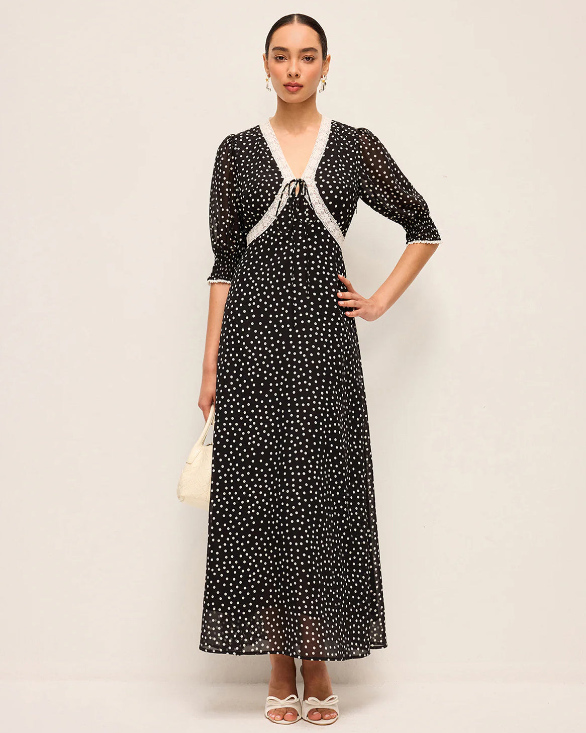 Amina Dress Layla Dot - Navy