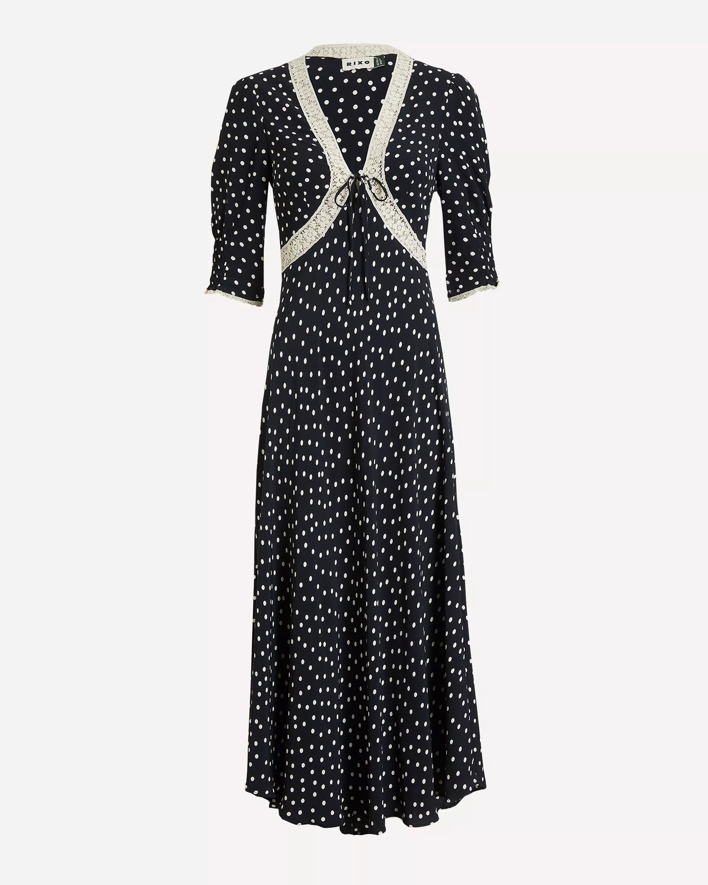 Amina Dress Layla Dot - Navy