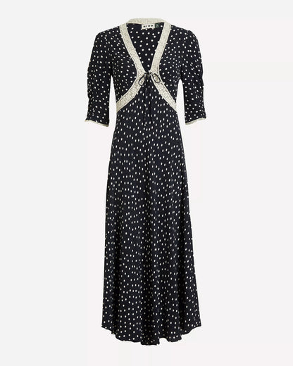 Amina Dress Layla Dot - Navy