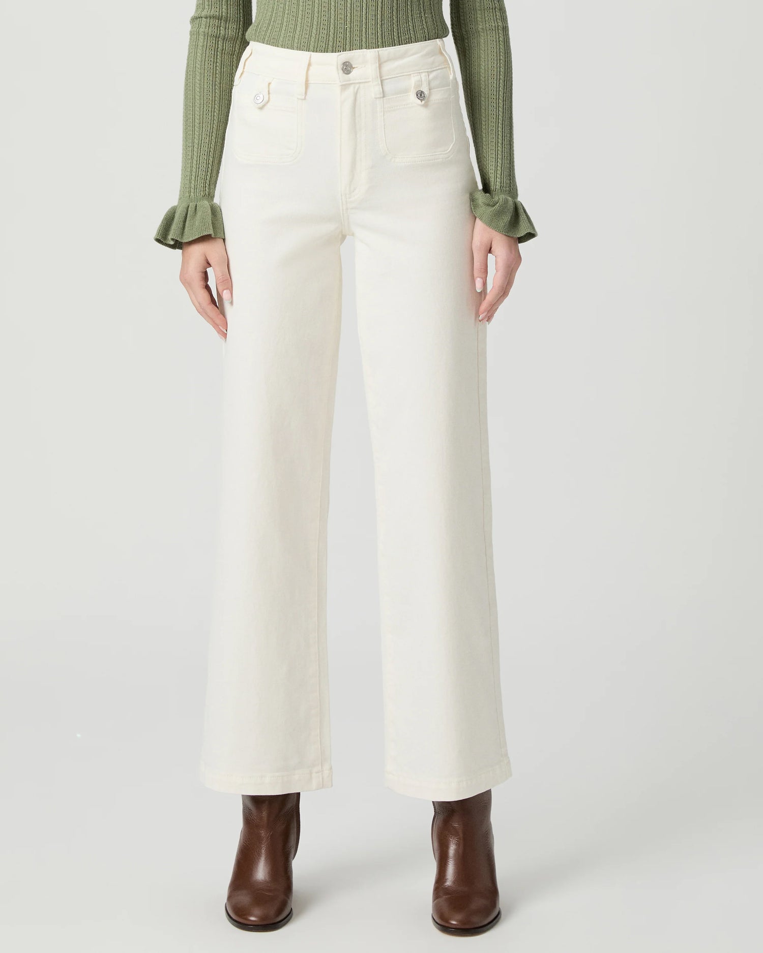 Anessa 31 in Rounded Inset Pockets - Tonal Ecru